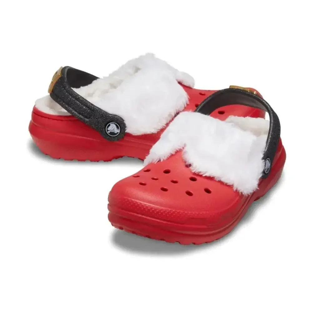 Crocs Classic Lined Santa 210932-6WE Clogs Toddler Red White Lifestyle KFC708